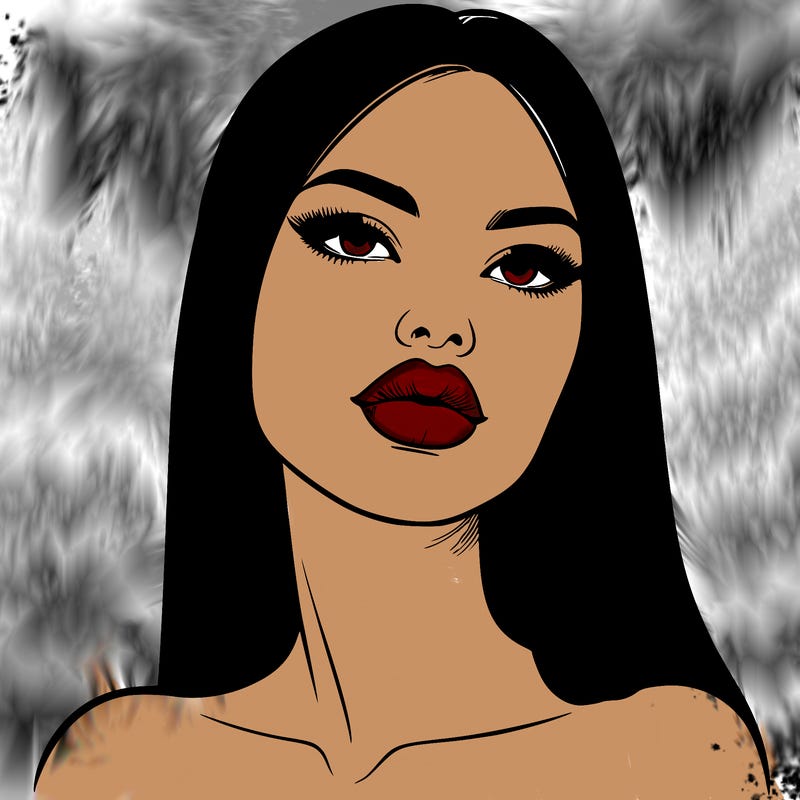 realistic woman with full lips