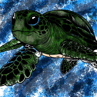realistic sea turtle