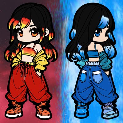 girl in crop top and baggy pants