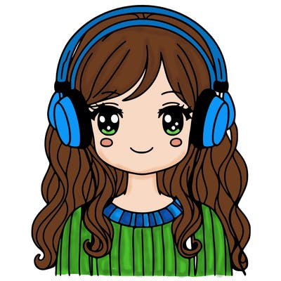 girl with headphones