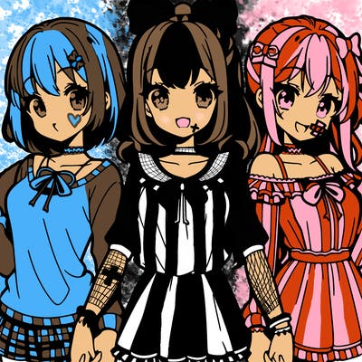 3 anime girl best friends