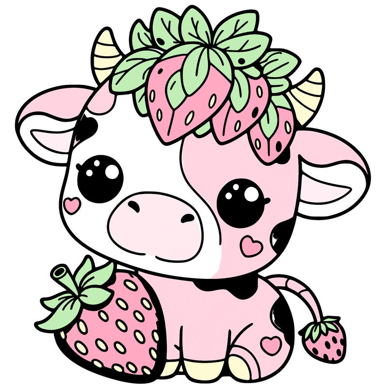cute strawberry cow
