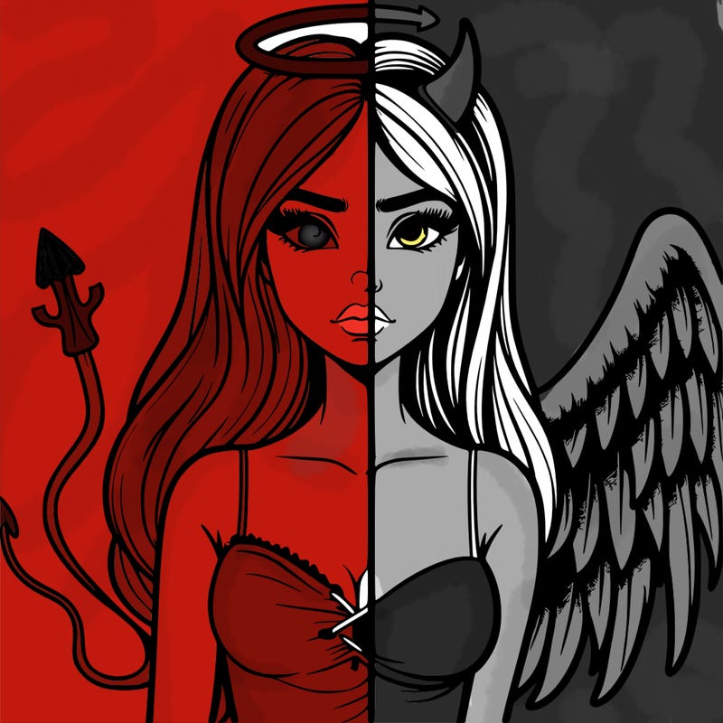devil vs angel realistic girl