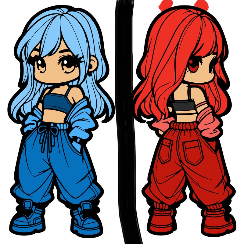 girl in crop top and baggy pants