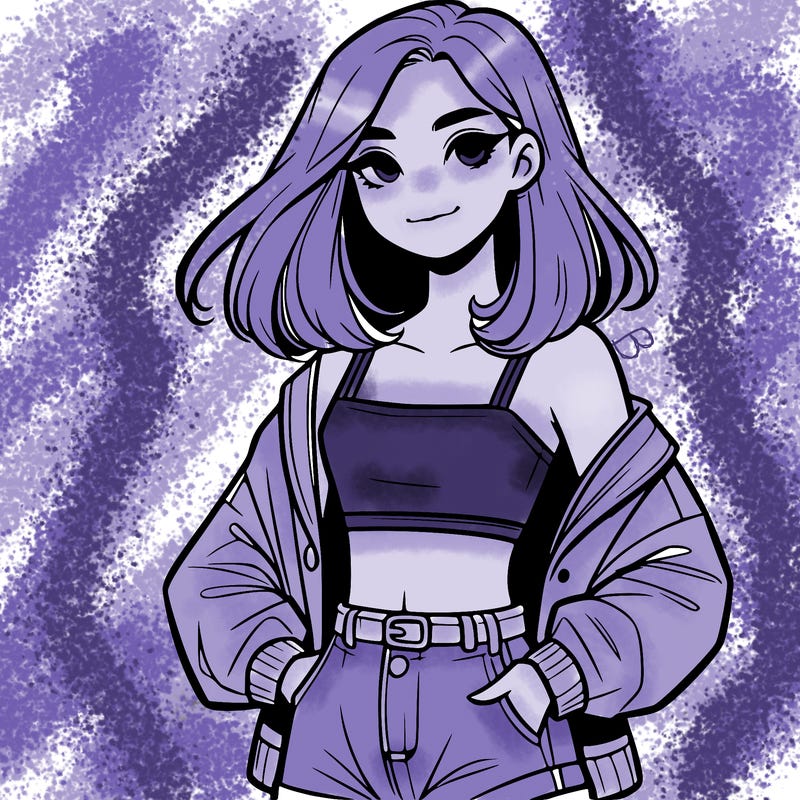 a realistic girl with a crop top and short shorts in an open jacket