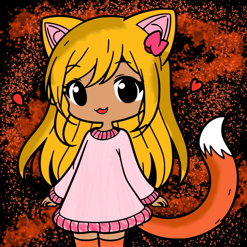 girl with cat ears and tail