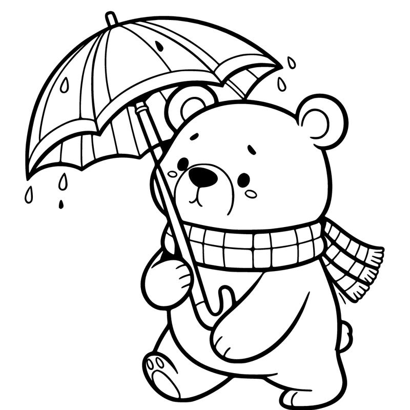 a bear with a umbrella