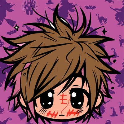 messy hair sharp eyes