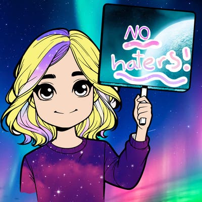 realistic girl holding up a sign