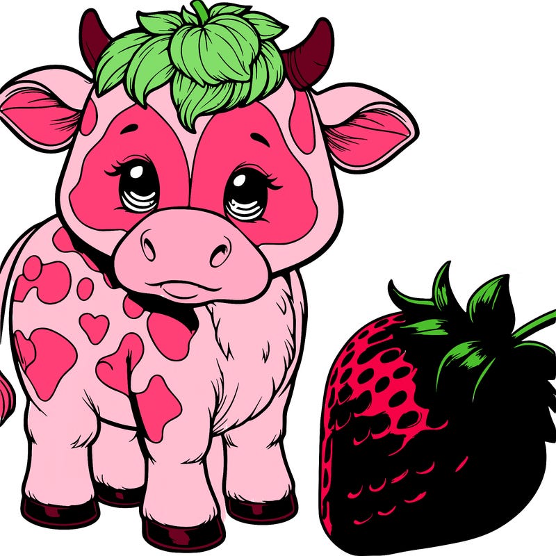 realistic strawberry cow