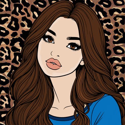 realistic girl with hair on her hair and lips