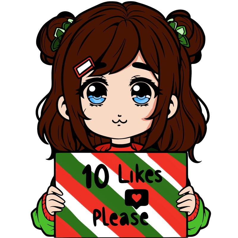 a girl with a sign saying 10 likes please