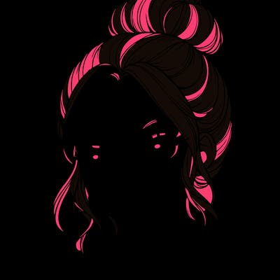 realistic pretty girl with hair in bun