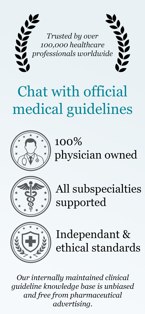 Dr.Oracle AI Medical Assistant - Promotional graphic showing Dr.Oracle features including physician ownership and official medical guideline chat capabilities.