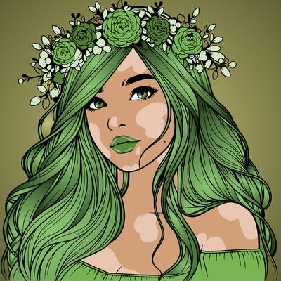realistic girl with flower crown