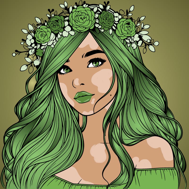 realistic girl with flower crown