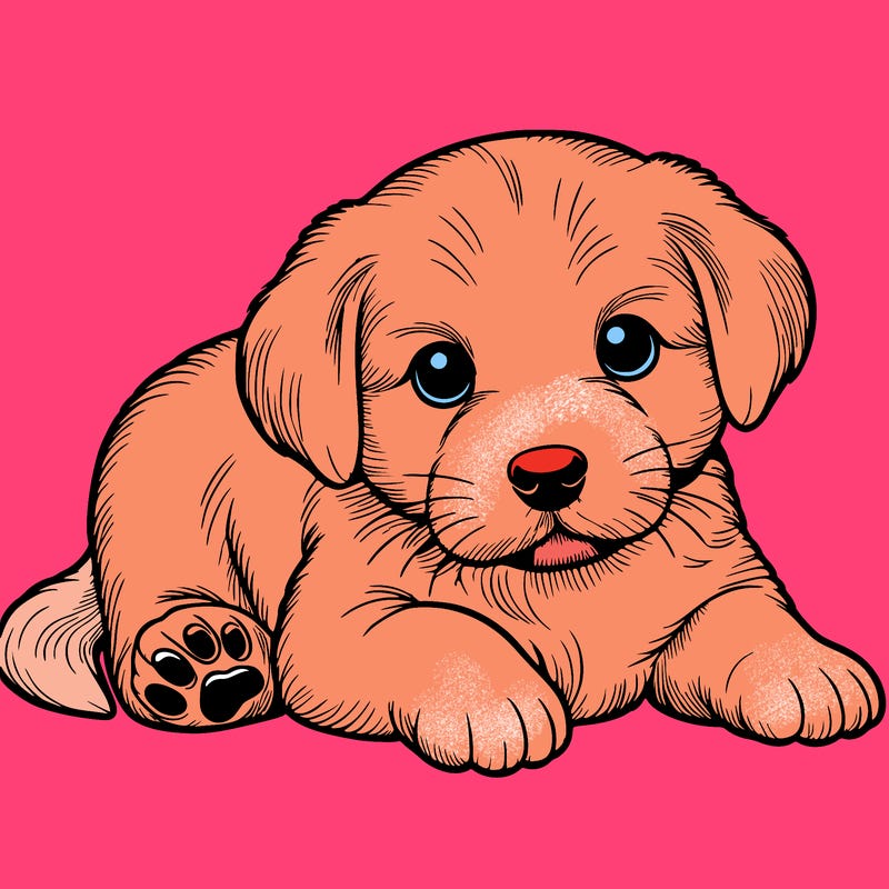 a cute realistic puppy