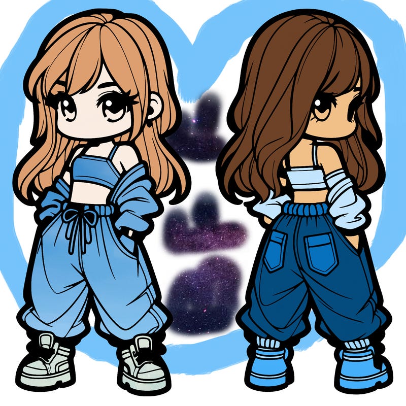 girl in crop top and baggy pants