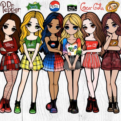 a group of girls realistic