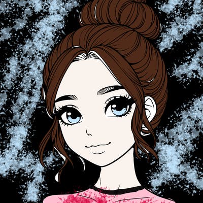 realistic pretty girl with hair in bun