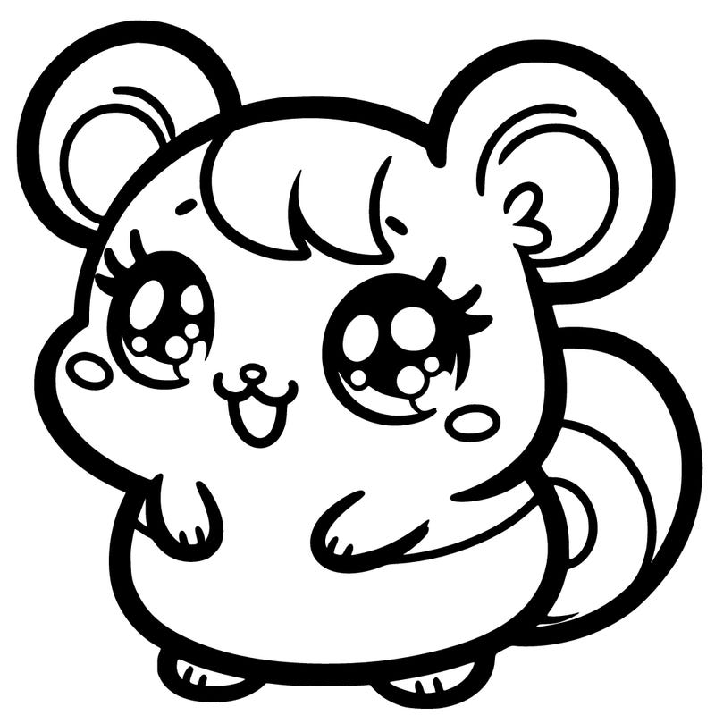 cute hamster girl with hamster ears and tail