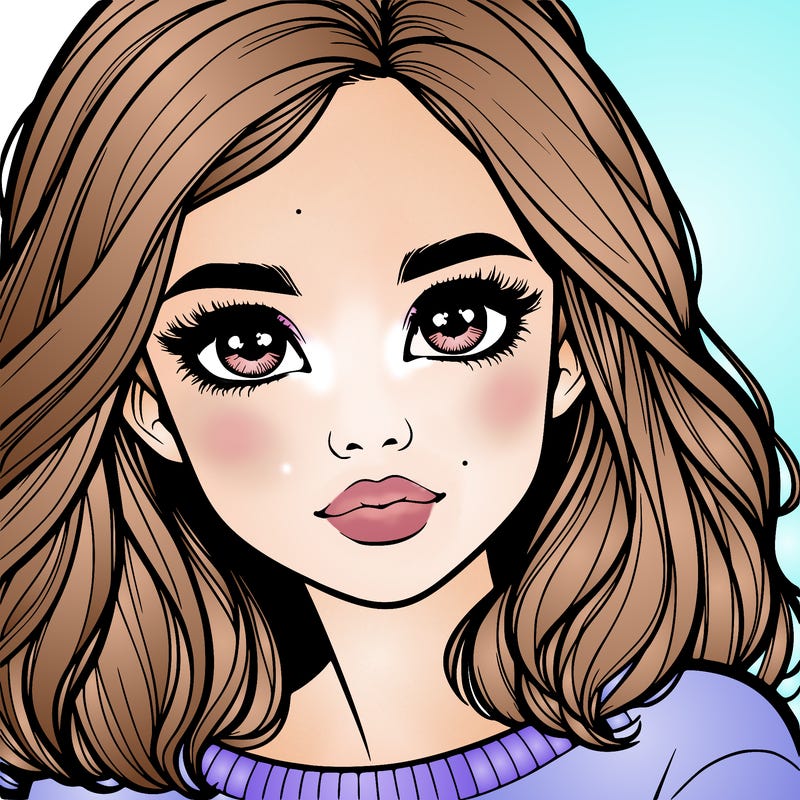 realistic girl whith cute eyes