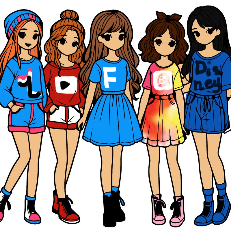 a group of five girls