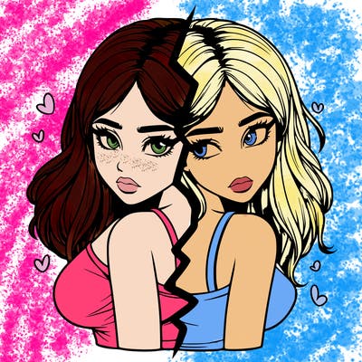 realistic girl split