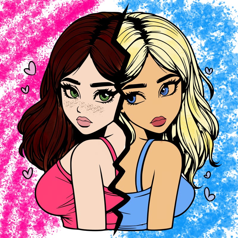 realistic girl split