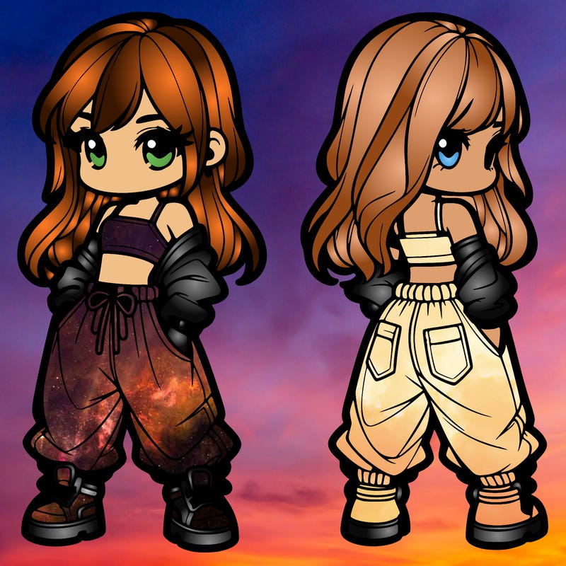 girl in crop top and baggy pants