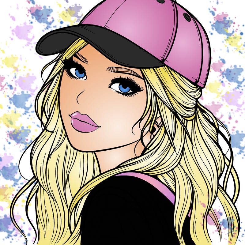 realistic beautiful girl with backward cap