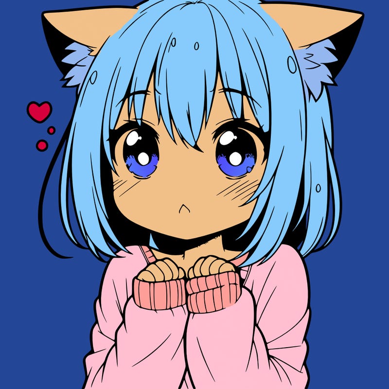 shy anime catgirl