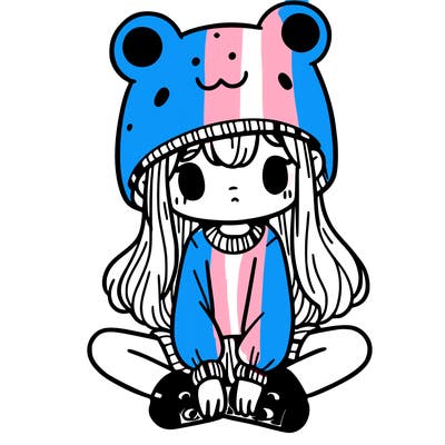 a girl wearing a frog hat and some frog socks