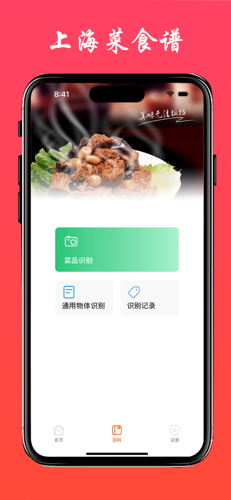Interface of the Shanghainese recipe app showing dish recognition features and traditional cuisine
