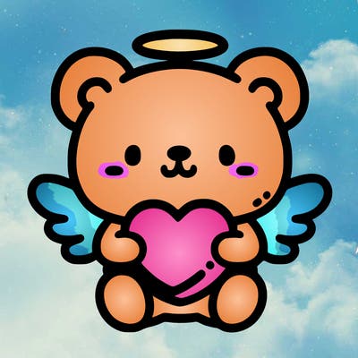 bear with wings and a heart
