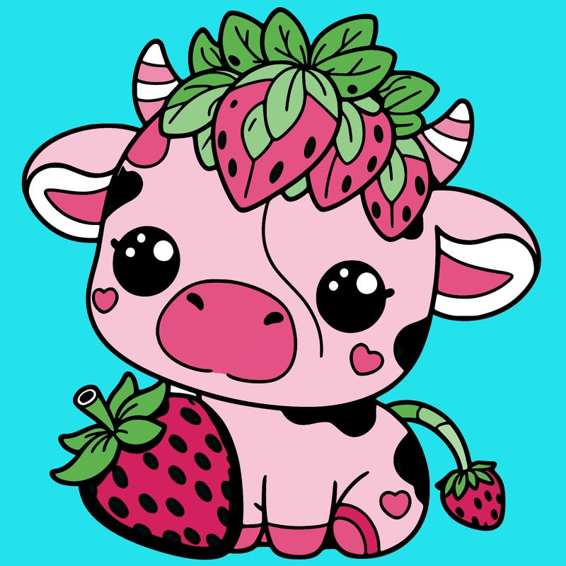 cute strawberry cow