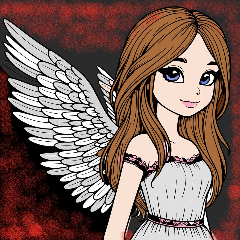 realistic girl with wings