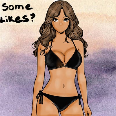 realistic girl with a revealing swimsuit