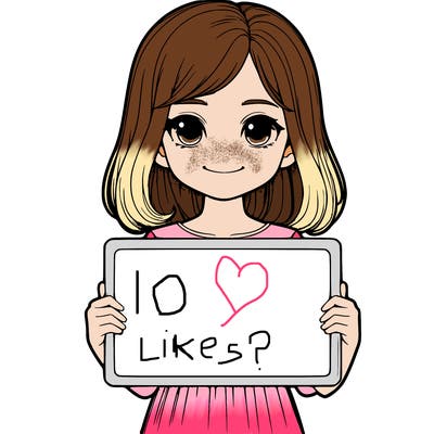 realistic girl holding sign