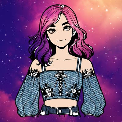 realistic girl with crop top