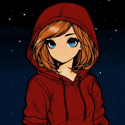 realistic girl with hoodie