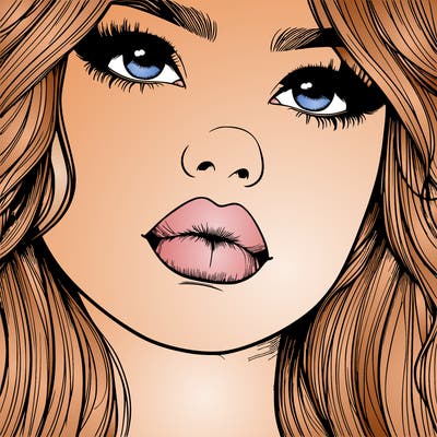 really realistic girl with lips
