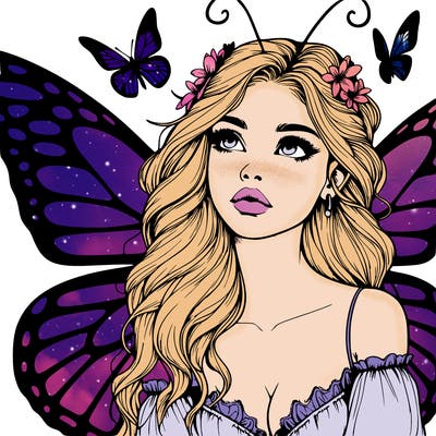 butterfly fairy realistic girl