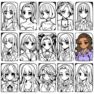 girls that look diffrent anime