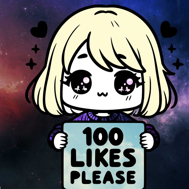 cute girl holding a sign saying 100 likes please