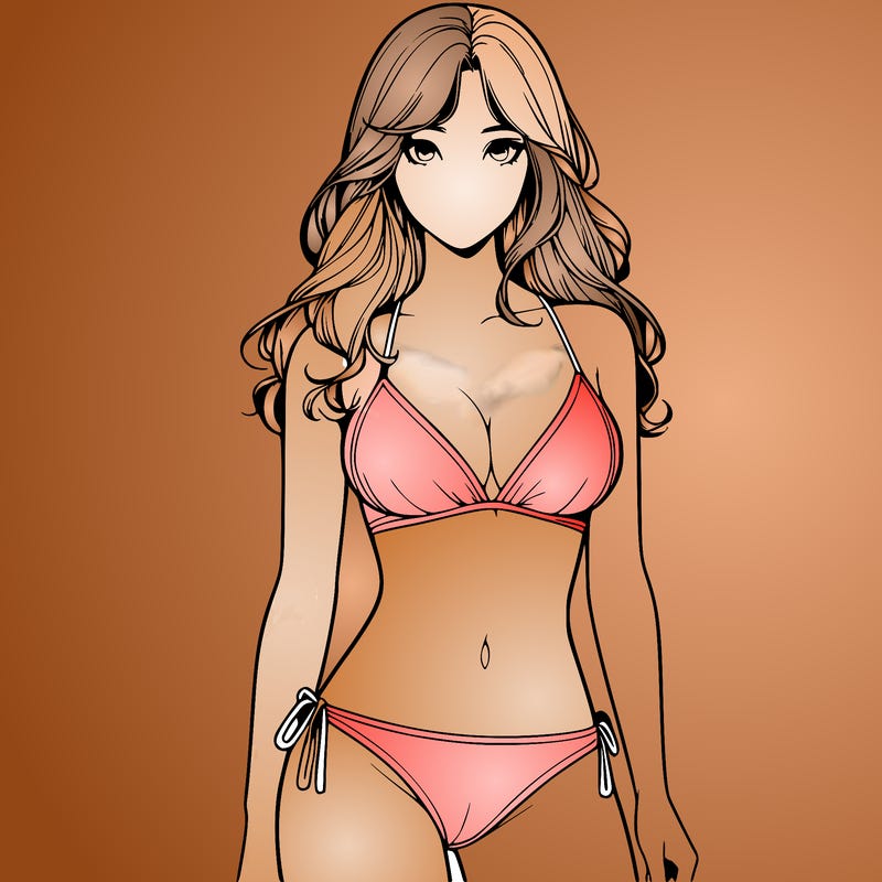 realistic girl with a revealing swimsuit
