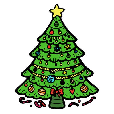 christmas tree with lots of details