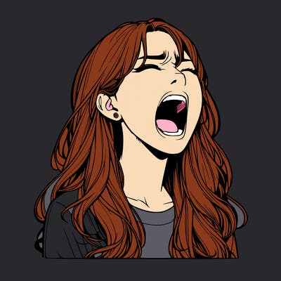 screaming realistic, girl