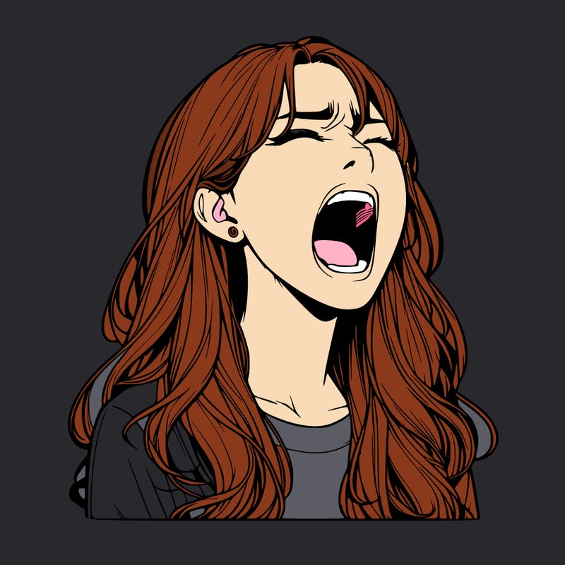 screaming realistic, girl