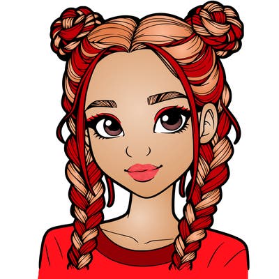 realistic girl with braids